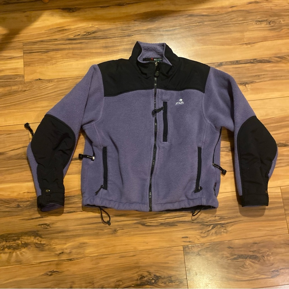 VTG EMS Polartec Jacket Women M Purple/Black Fleece Full Zip Vented 90s Outdoor